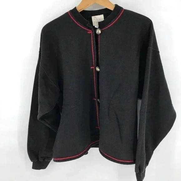 Vintage 80s horse button fleece sweatshirt - Picture 1 of 6